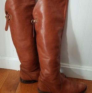 Coach knee high brown leather riding boots